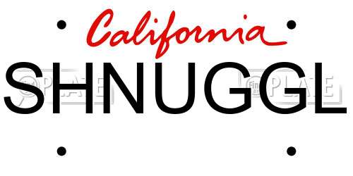 SHNUGGL California License Plate