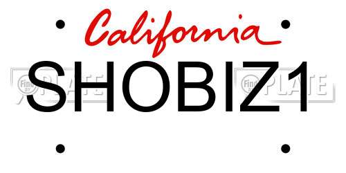 SHOBIZ1 California License Plate