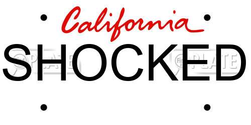 SHOCKED California License Plate