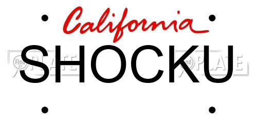 SHOCKU California License Plate