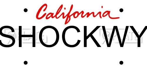 SHOCKWY California License Plate