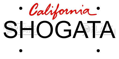 SHOGATA California License Plate