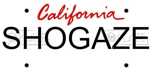 SHOGAZE California License Plate