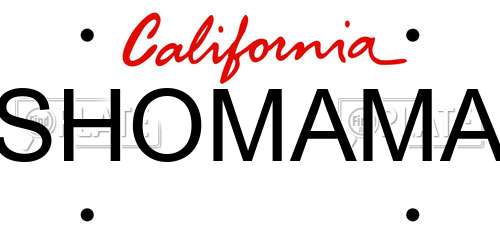 SHOMAMA California License Plate