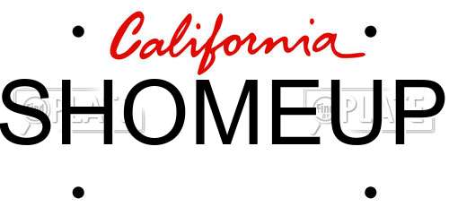 SHOMEUP California License Plate