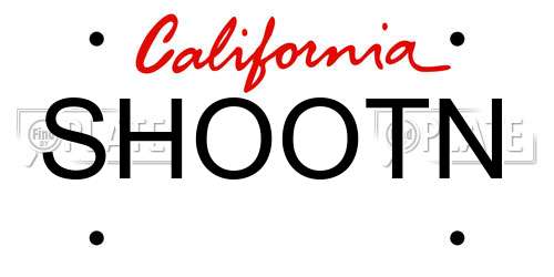SHOOTN California License Plate