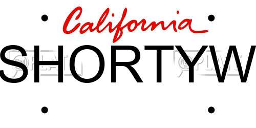 SHORTYW California License Plate