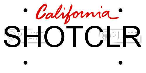 SHOTCLR California License Plate