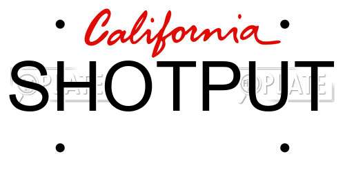SHOTPUT California License Plate