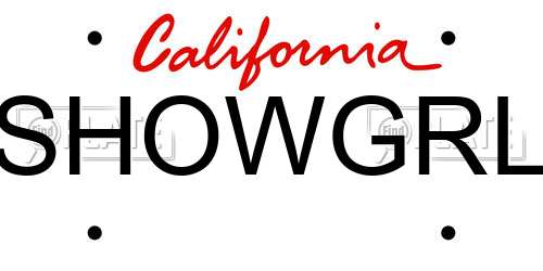 SHOWGRL California License Plate