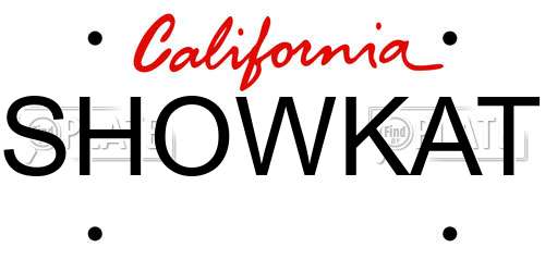 SHOWKAT California License Plate