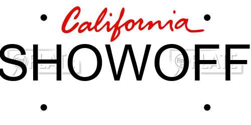 SHOWOFF California License Plate