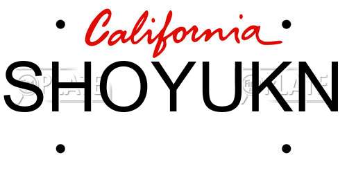 SHOYUKN California License Plate