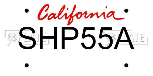 SHP55A California License Plate