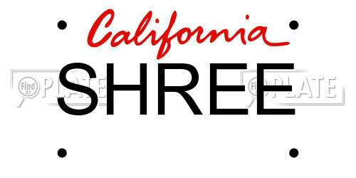 SHREE California License Plate