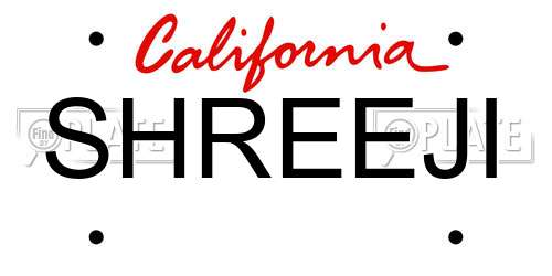 SHREEJI California License Plate
