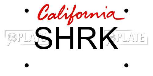 SHRK California License Plate