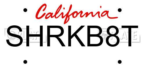 SHRKB8T California License Plate