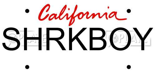 SHRKBOY California License Plate