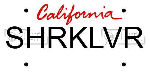 SHRKLVR California License Plate