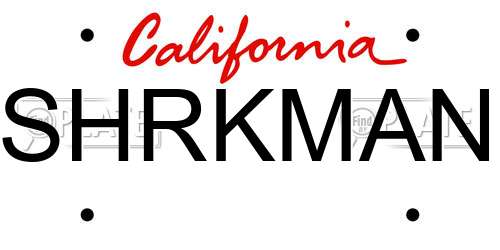 SHRKMAN California License Plate