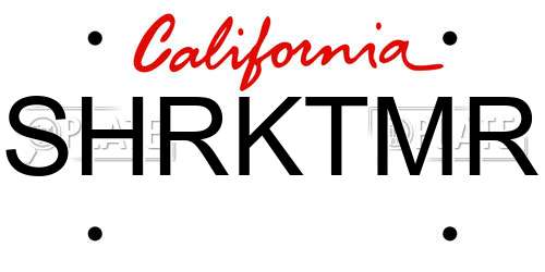 SHRKTMR California License Plate