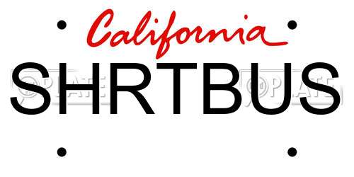 SHRTBUS California License Plate