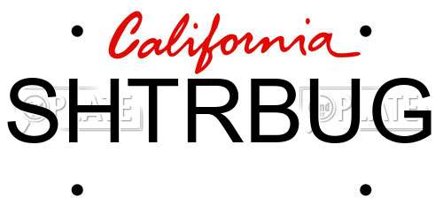 SHTRBUG California License Plate