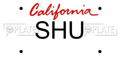 SHU California License Plate