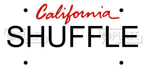 SHUFFLE California License Plate