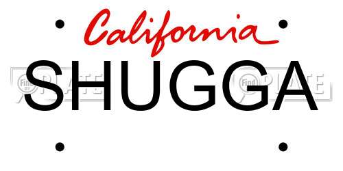 SHUGGA California License Plate