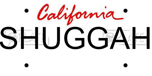 SHUGGAH California License Plate