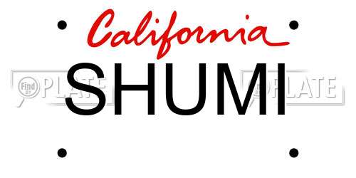 SHUMI California License Plate