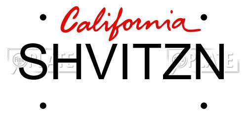 SHVITZN California License Plate