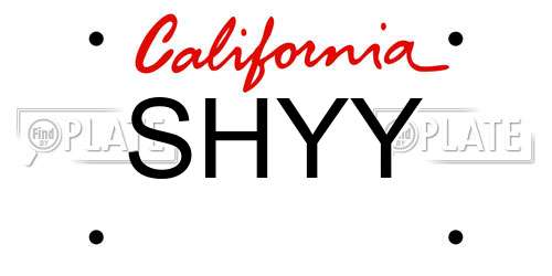 SHYY California License Plate