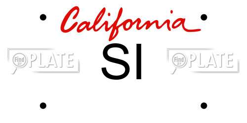 SI California License Plate