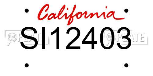 SI12403 California License Plate
