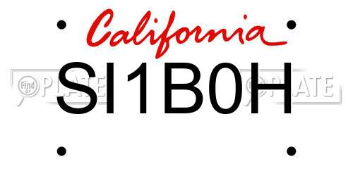 SI1B0H California License Plate