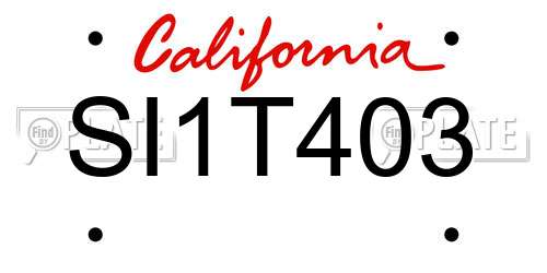 SI1T403 California License Plate