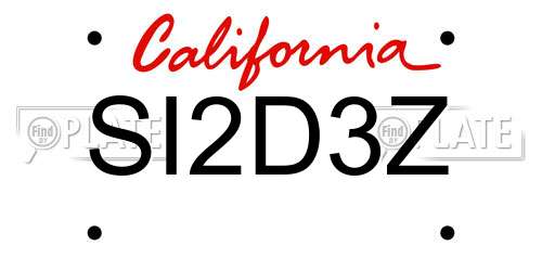 SI2D3Z California License Plate