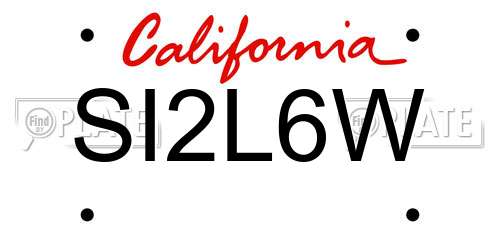 SI2L6W California License Plate