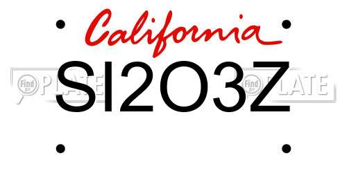 SI2O3Z California License Plate