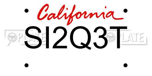 SI2Q3T California License Plate
