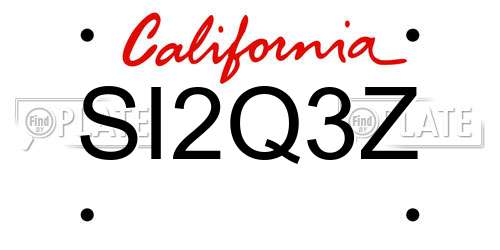 SI2Q3Z California License Plate