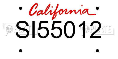 SI55012 California License Plate