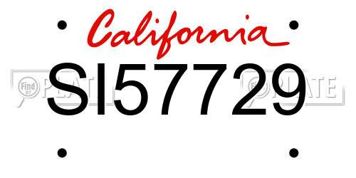 SI57729 California License Plate