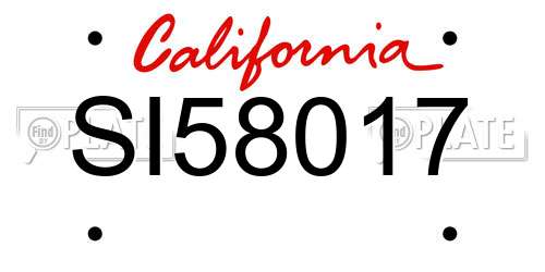 SI58017 California License Plate