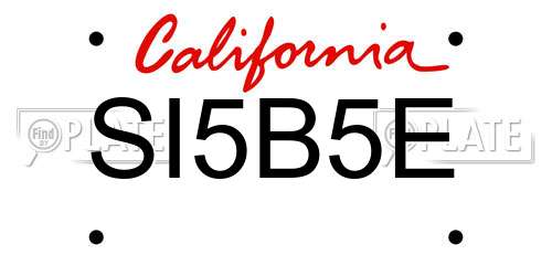 SI5B5E California License Plate