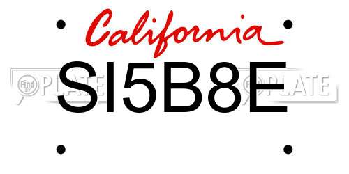 SI5B8E California License Plate