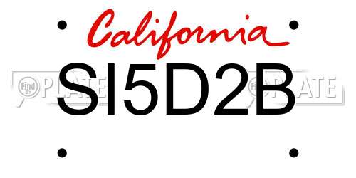 SI5D2B California License Plate